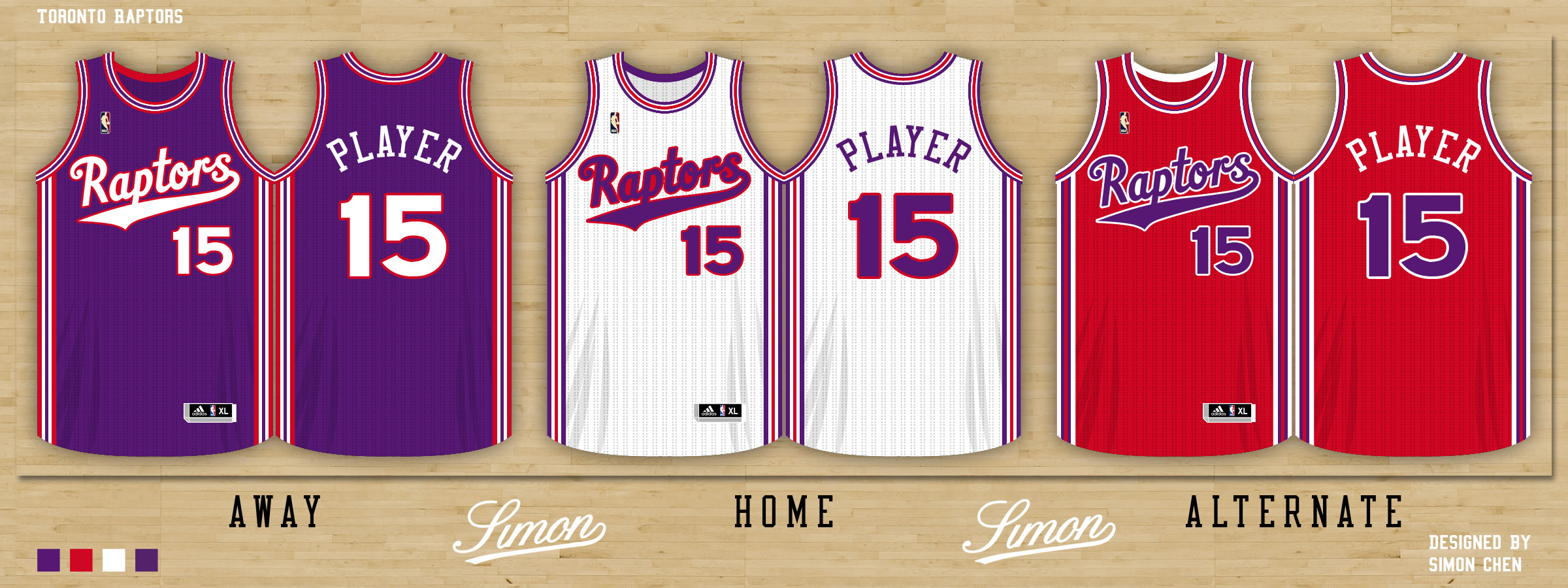 toronto raptors jersey colors