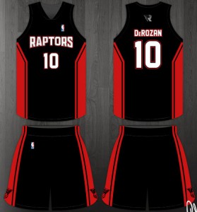 black and red raptors jersey