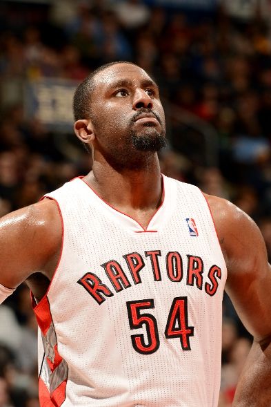 TORONTO, CANADA - April 4: Patrick Patterson #54 of the Toronto Raptors stands on the court during a game against the Indiana Pacers on April 4, 2014 at the Air Canada Centre in Toronto, Ontario, Canada. NOTE TO USER: User expressly acknowledges and agrees that, by downloading and or using this Photograph, user is consenting to the terms and conditions of the Getty Images License Agreement. Mandatory Copyright Notice: Copyright 2014 NBAE (Photo by Ron Turenne/NBAE via Getty Images)