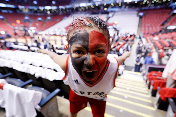 in game six of the Eastern Conference Finals during the 2016 NBA Playoffs at Air Canada Centre on May 27, 2016 in Toronto, Canada. NOTE TO USER: User expressly acknowledges and agrees that, by downloading and or using this photograph, User is consenting to the terms and conditions of the Getty Images License Agreement.