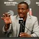 TORONTO, ON - MAY 28: Toronto Raptors head coach Dwane Casey answers questions during a news conference the day after the Raptors were defeated by the Cleveland Cavaliers in Game 6 of the NBA Eastern Conference Finals at the Biosteel Centre in Toronto, Ontario. (Todd Korol/Toronto Star via Getty Images)