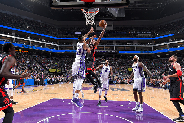 SACRAMENTO, CA - NOVEMBER 20: DeMar DeRozan #10 of the Toronto Raptors goes for the lay up during the game against the Sacramento Kings on November 20, 2016 at Sleep Train Arena in Sacramento, California. NOTE TO USER: User expressly acknowledges and agrees that, by downloading and or using this photograph, User is consenting to the terms and conditions of the Getty Images Agreement. Mandatory Copyright Notice: Copyright 2016 NBAE (Photo by Rocky Widner/NBAE via Getty Images)