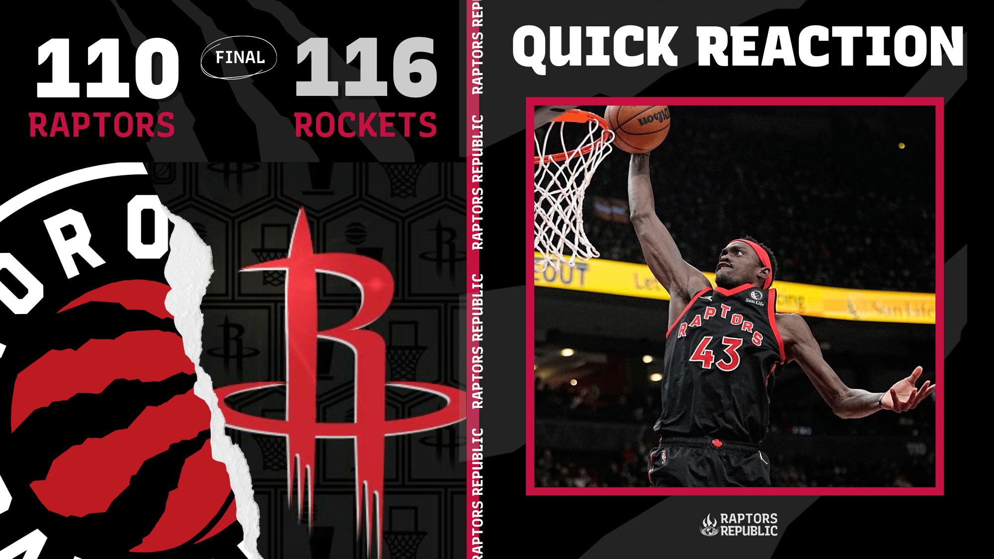 Quick Reaction: Raptors 110, Rockets 116