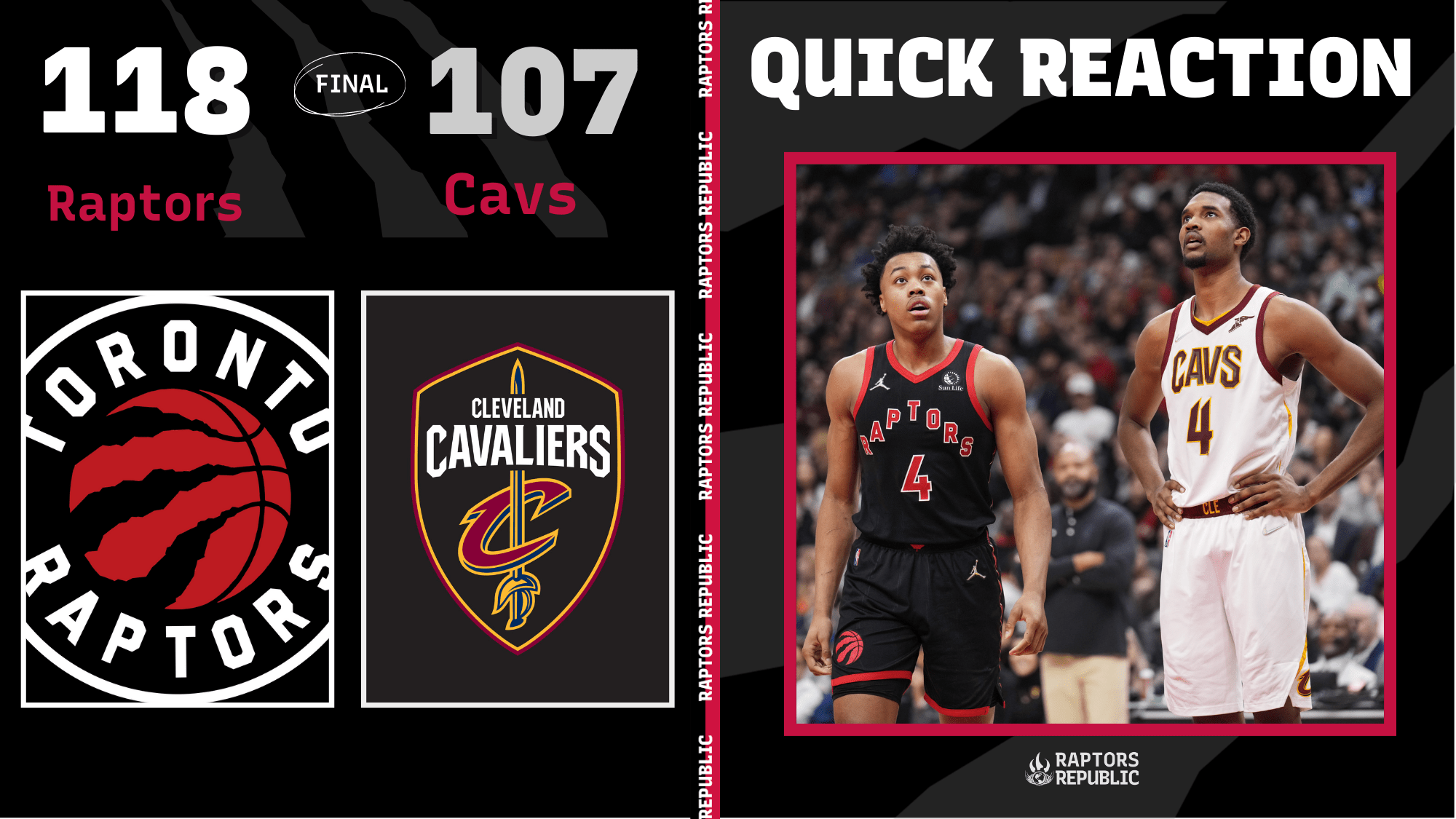 Reacción rápida: Raptors 118, Cavs 107