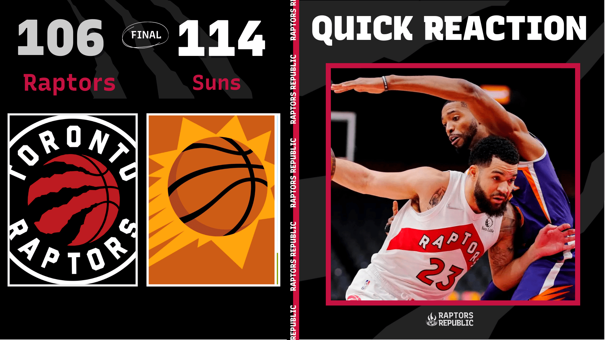 Szybka reakcja, Raptors 106, Suns 114