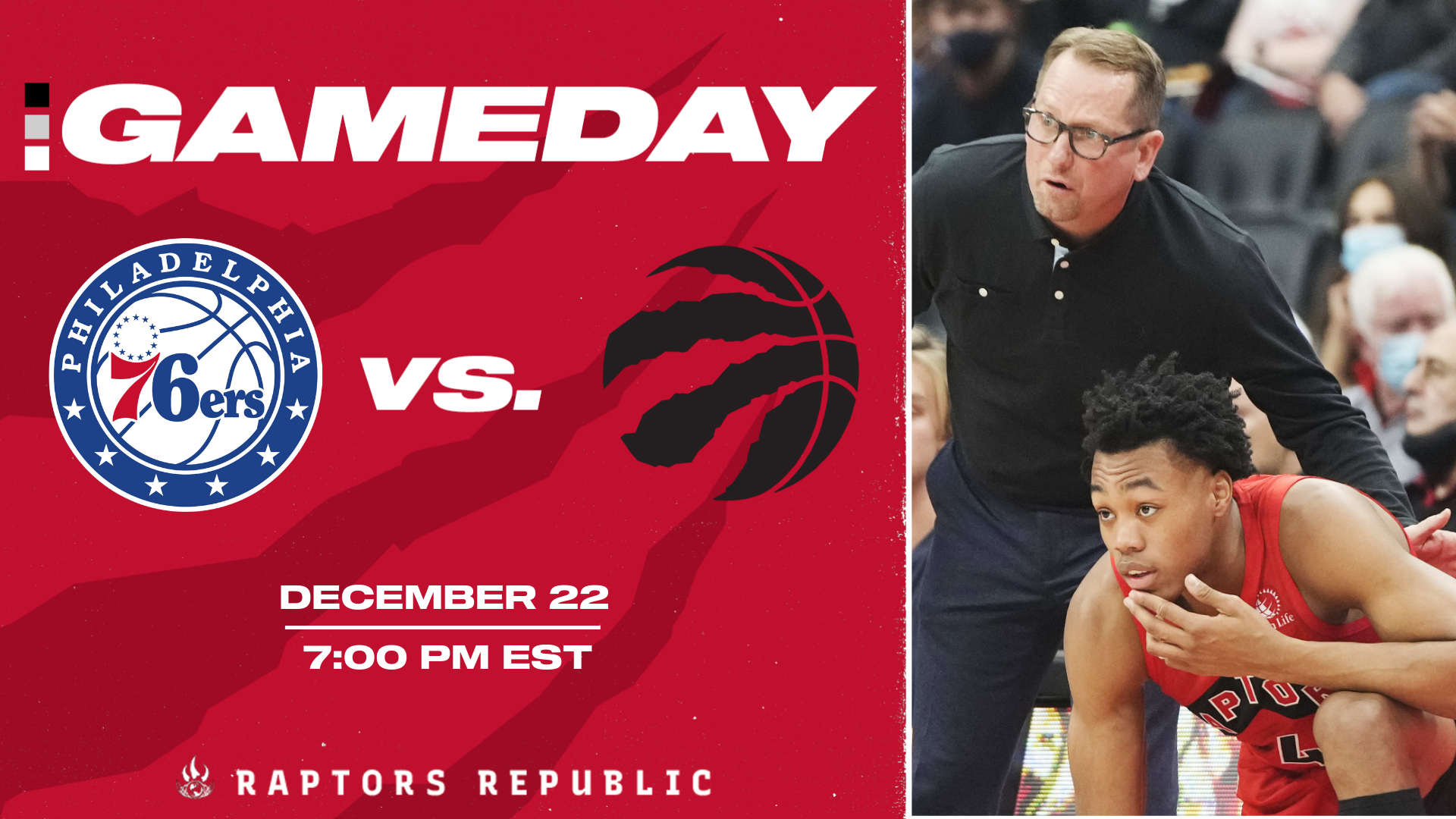 Gameday Raptors vs 76ers, December 22 Raptors Republic
