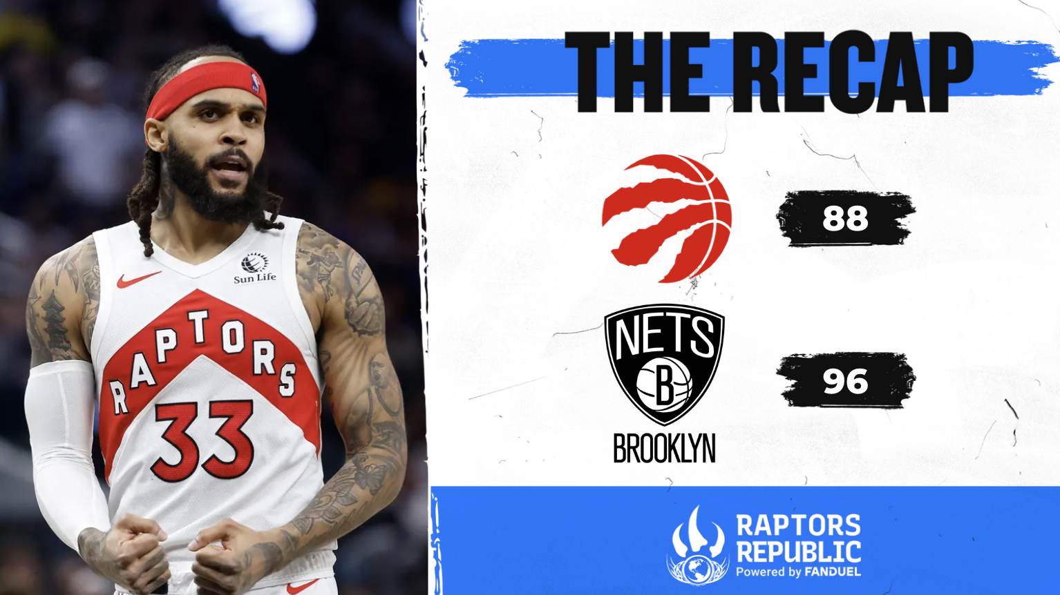 Raptors skid continues in loss to Brooklyn